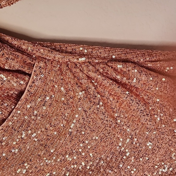 ✨️NWT HELLO MOLLY ZOE SEQUIN DRESS in Bronze XL - Picture 9 of 15